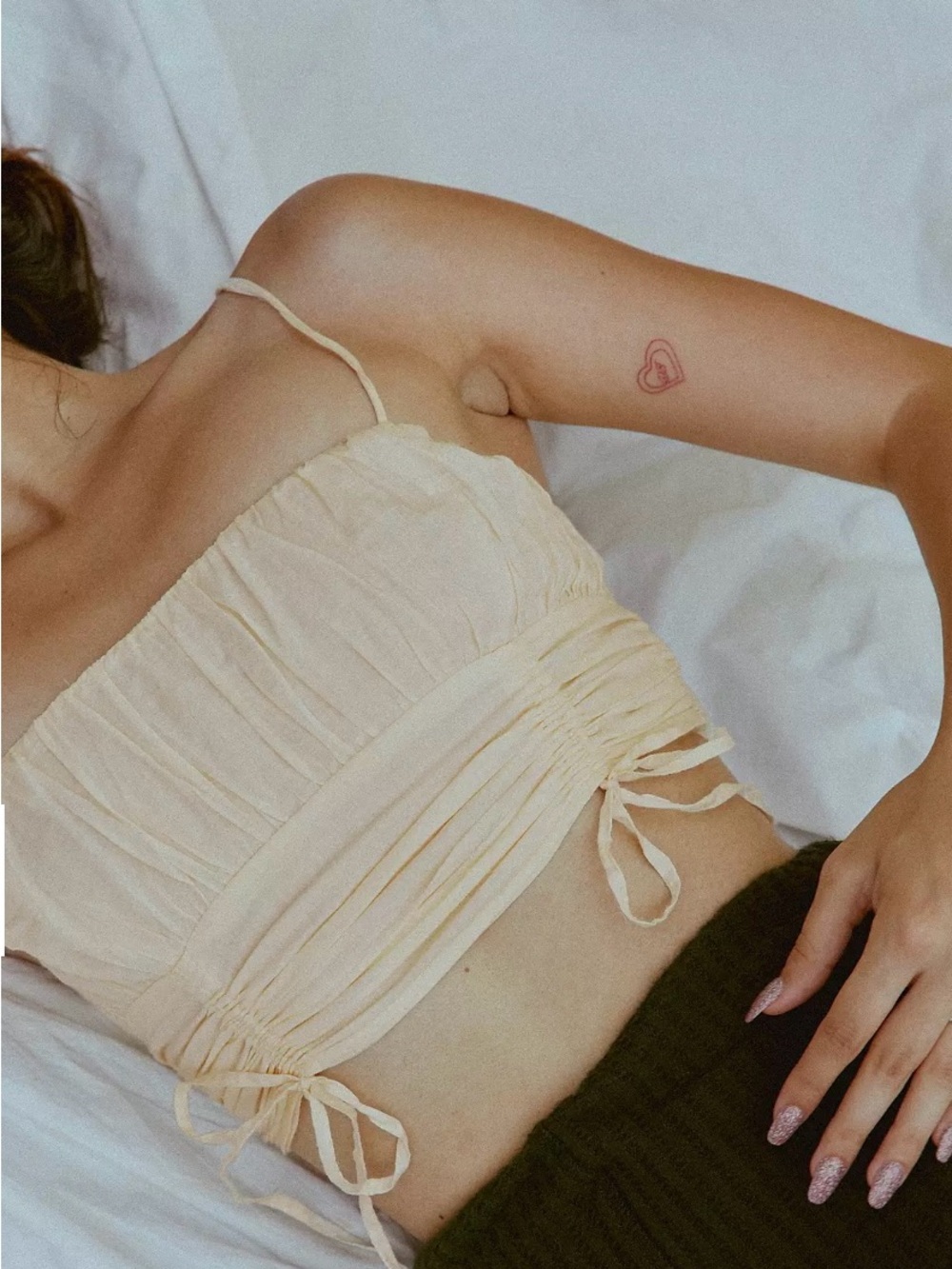 Urban Outfitters Scrunched Tie Up Crop Top